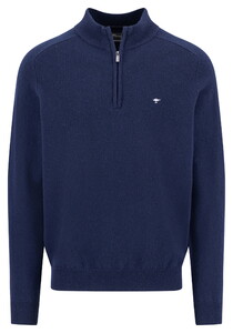 Fynch-Hatton Troyer Zip Lambswool Trui Navy