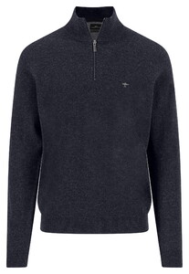 Fynch-Hatton Troyer Zip Lambswool Trui Navy