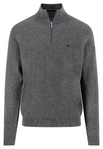 Fynch-Hatton Troyer Zip Lambswool Trui Steel