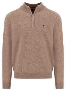Fynch-Hatton Troyer Zip Lambswool Trui Taupe