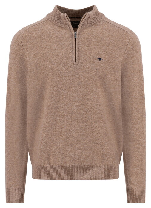 Fynch-Hatton Troyer Zip Lambswool Trui Taupe