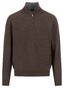 Fynch-Hatton Troyer Zip Merino Cashmere Trui Dark Chocolate