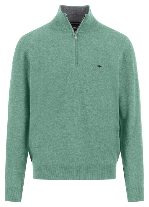 Fynch-Hatton Troyer Zip Merino Cashmere Trui Fern