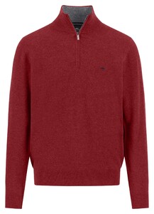 Fynch-Hatton Troyer Zip Merino Cashmere Trui Garnet Red