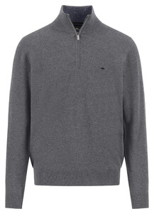Fynch-Hatton Troyer Zip Merino Cashmere Trui Steel