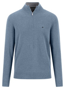Fynch-Hatton Troyer-Zip Merino Kasjmier Trui Air Blue