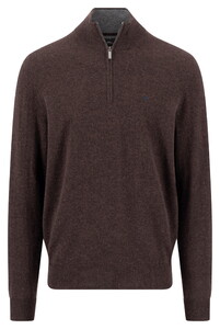Fynch-Hatton Troyer-Zip Merino Kasjmier Trui Soil