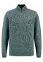 Fynch-Hatton Troyer Zip Merino Wool Blend Donegal Knit Trui Sage Green