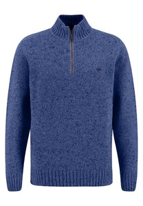 Fynch-Hatton Troyer Zip Merino Wool Blend Donegal Knit Trui Wave