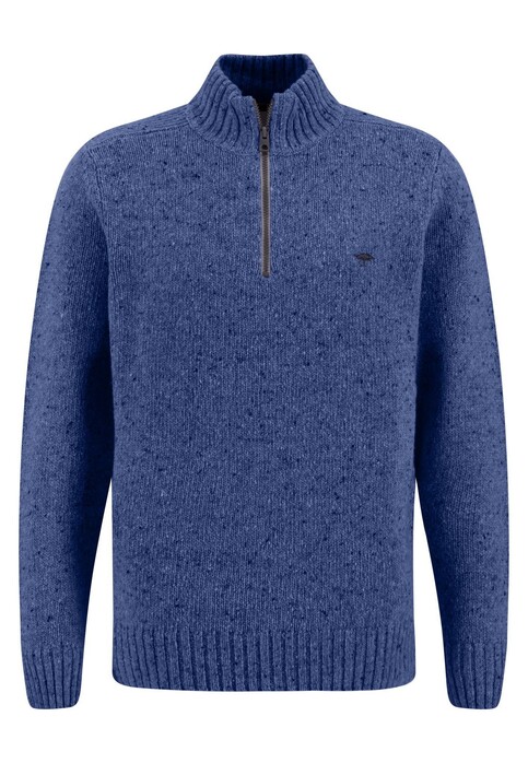 Fynch-Hatton Troyer Zip Merino Wool Blend Donegal Knit Trui Wave