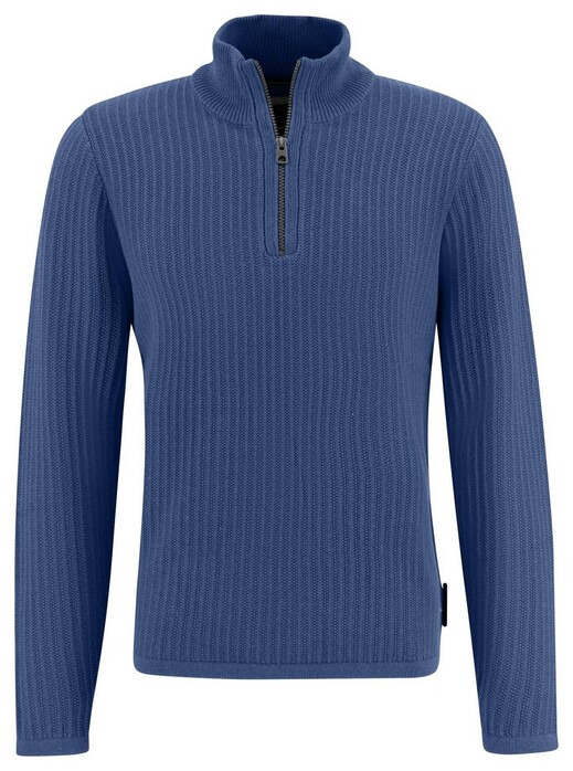 Fynch-Hatton Troyer Zip Rib Structure Trui Wave