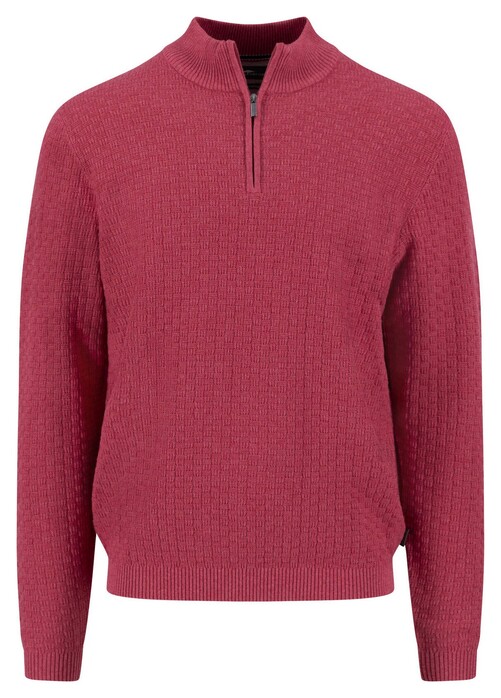 Fynch-Hatton Troyer Zip Small Triple Stripe Squares Trui Berry