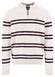 Fynch-Hatton Troyer Zip Striped Supersoft Cotton Trui New Off White