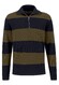 Fynch-Hatton Troyer-Zip Structure Blockstripe Trui Deep Forest-Navy