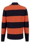 Fynch-Hatton Troyer-Zip Structure Blockstripe Trui Navy-Oranjerood