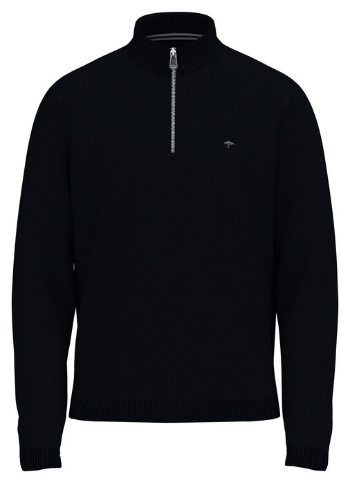 Fynch-Hatton Troyer Zip Structure Pullover Navy