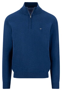 Fynch-Hatton Troyer Zip Superfine 3-Ply Cotton Pullover Midnight