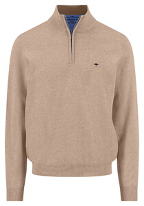 Fynch-Hatton Troyer Zip Superfine Cotton Pullover Taupe