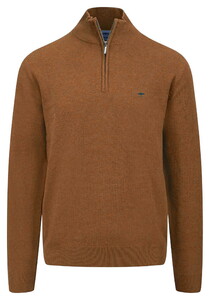Fynch-Hatton Troyer-Zip Superfine Cotton Trui Hazel