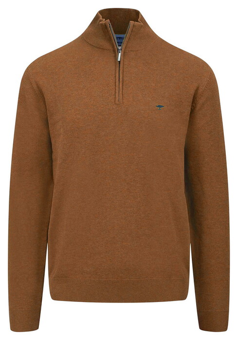 Fynch-Hatton Troyer-Zip Superfine Cotton Trui Hazel