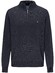 Fynch-Hatton Troyer Zip Superfine Cotton Trui Navy