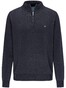 Fynch-Hatton Troyer Zip Superfine Cotton Trui Navy