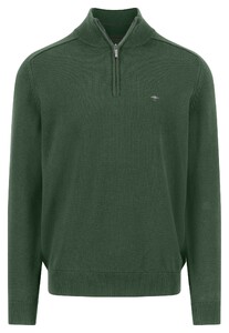 Fynch-Hatton Troyer-Zip Supersoft Cotton Pullover Dark Leaf