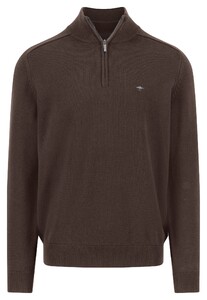 Fynch-Hatton Troyer-Zip Supersoft Cotton Pullover Earth