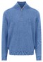 Fynch-Hatton Troyer-Zip Supersoft Cotton Trui Crystal Blue