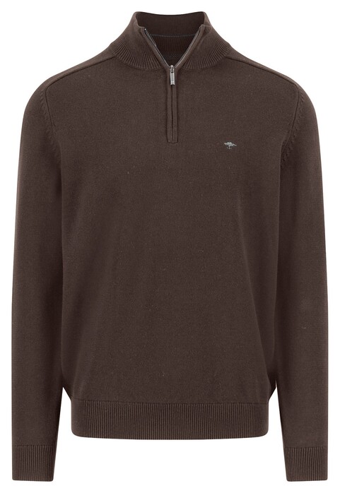 Fynch-Hatton Troyer-Zip Supersoft Cotton Trui Earth