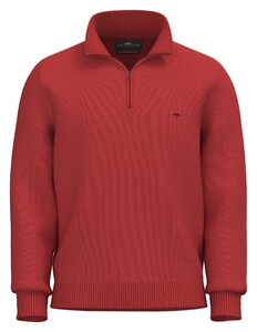 Fynch-Hatton Troyer Zip Supersoft Cotton Trui Poppy Red