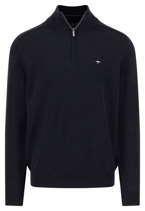 Fynch-Hatton Troyer-Zip Supersoft Cotton Trui Zwart
