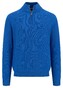 Fynch-Hatton Troyer Zip Uni Color Structure Trui Strong Blue