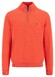 Fynch-Hatton Troyer Zip Uni Color Superfine Cotton Knit Trui Poppy Red