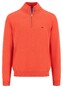 Fynch-Hatton Troyer Zip Uni Color Superfine Cotton Knit Trui Poppy Red