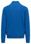 Fynch-Hatton Troyer Zip Uni Color Superfine Cotton Knit Trui Strong Blue