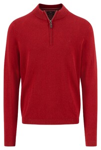 Fynch-Hatton Troyer Zip Winter Air Cotton Cashmere Pullover Garnet Red
