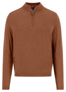 Fynch-Hatton Troyer Zip Winter Air Cotton Cashmere Pullover Hazel