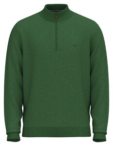 Fynch-Hatton Troyer Zip Winter Air Cotton Cashmere Trui Dark Fern