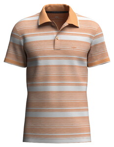 Fynch-Hatton Two-Tone Multi Striped Poloshirt Tangerine