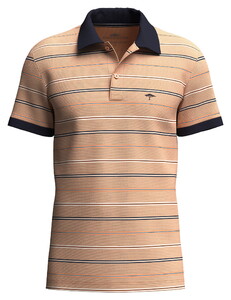 Fynch-Hatton Two-Tone Multicolor Stripe Polo Tangerine