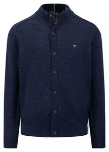 Fynch-Hatton Uni Color Cardigan Cotton Wool Vest Navy