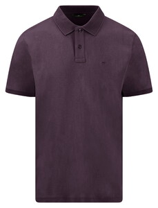 Fynch-Hatton Uni Color Compact Cotton Poloshirt Aubergine