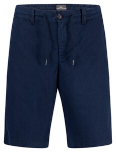 Fynch-Hatton Uni Color Cotton Linen Drawstring Bermuda Dark Navy