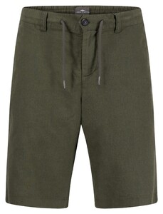 Fynch-Hatton Uni Color Cotton Linen Drawstring Bermuda Dusty Forest