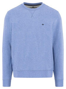 Fynch-Hatton Uni Color Cotton Sweat O-Neck Trui Crystal Blue