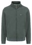 Fynch-Hatton Uni Color Cotton Sweat Stand-Up Zip Collar Cardigan Dark Ivy