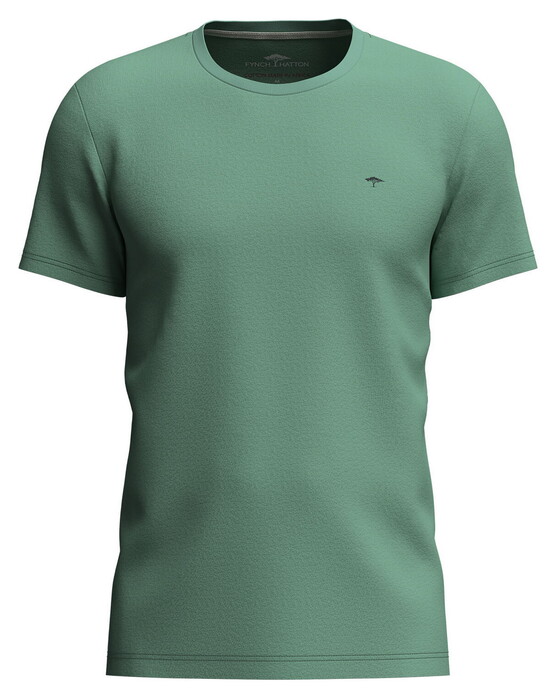 Fynch-Hatton Uni Color Crew Neck Cotton T-Shirt Fern