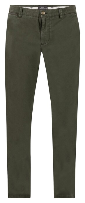 Fynch-Hatton Uni Color Flat-Front Chino Pants Dusty Forest