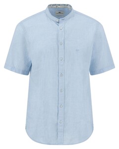 Fynch-Hatton Uni Color Linnen Cotton Stand-Up Collar Overhemd Summer Breeze